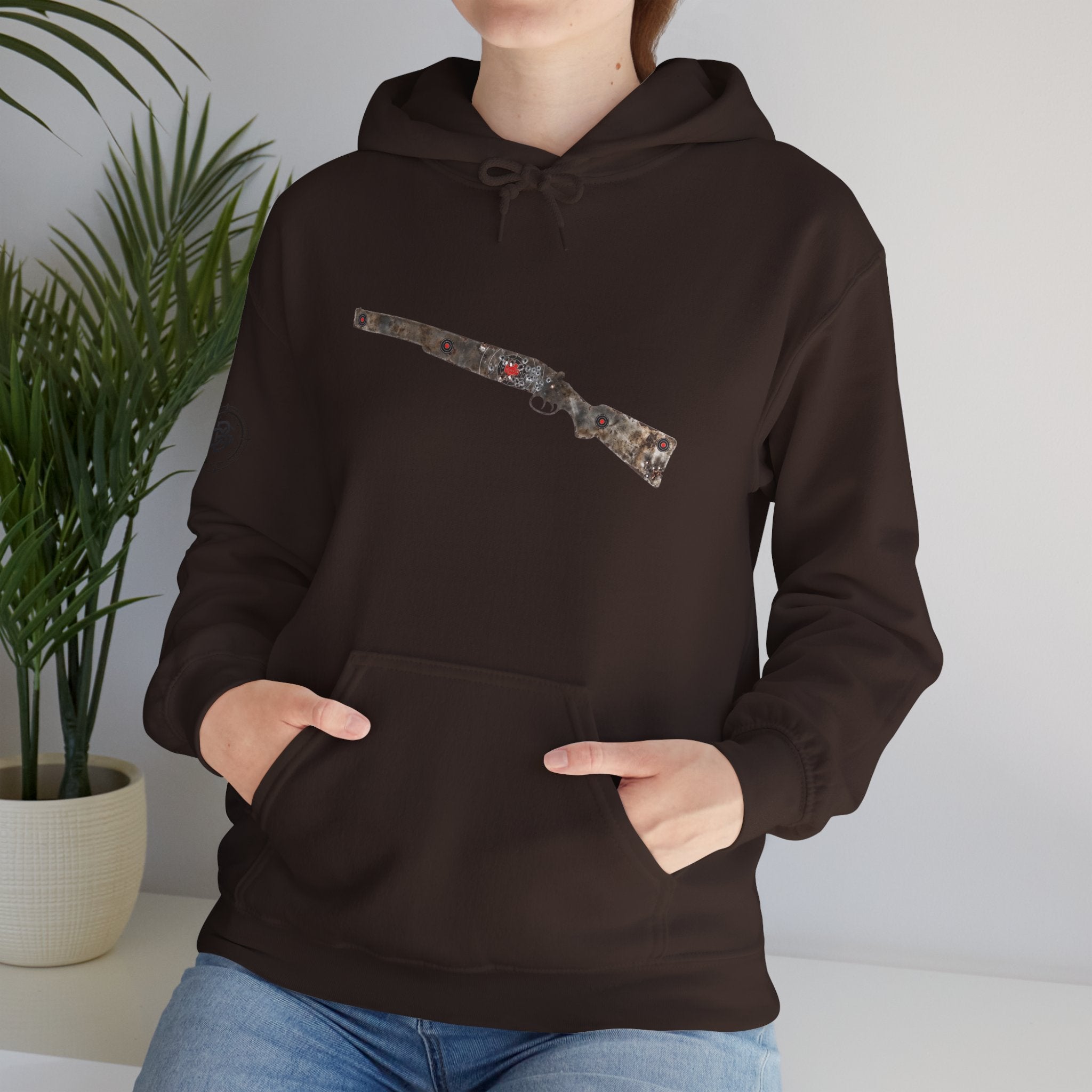 Vintage Metal Shotgun Target Graphic Hoodie