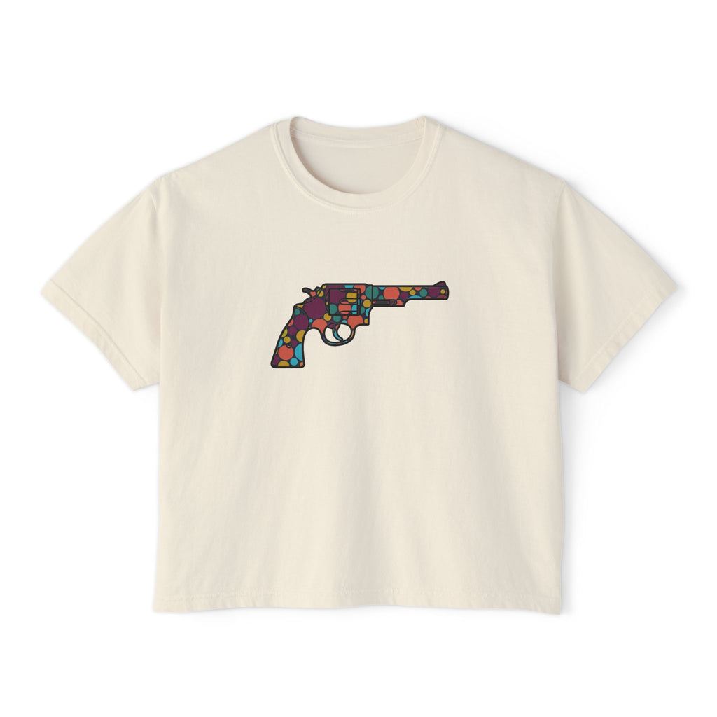 The Dots Collection-Revolver- Women's Casual Cropped T-Shirt