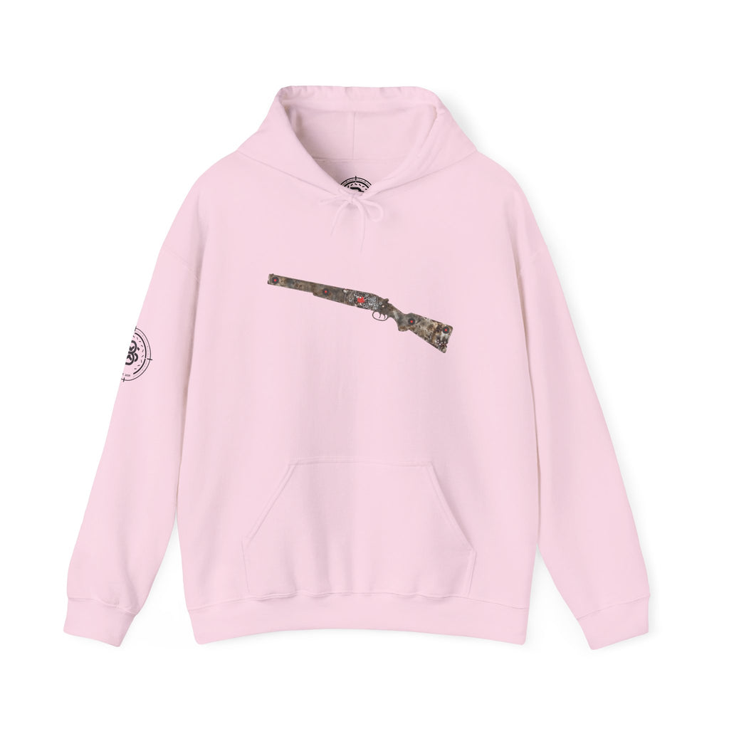 Vintage Metal Shotgun Target Graphic Hoodie